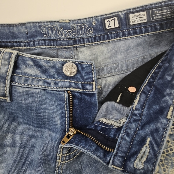 Rare hard to find Miss Me stone wash embroidered skinny jeans size 27 - Picture 13 of 15